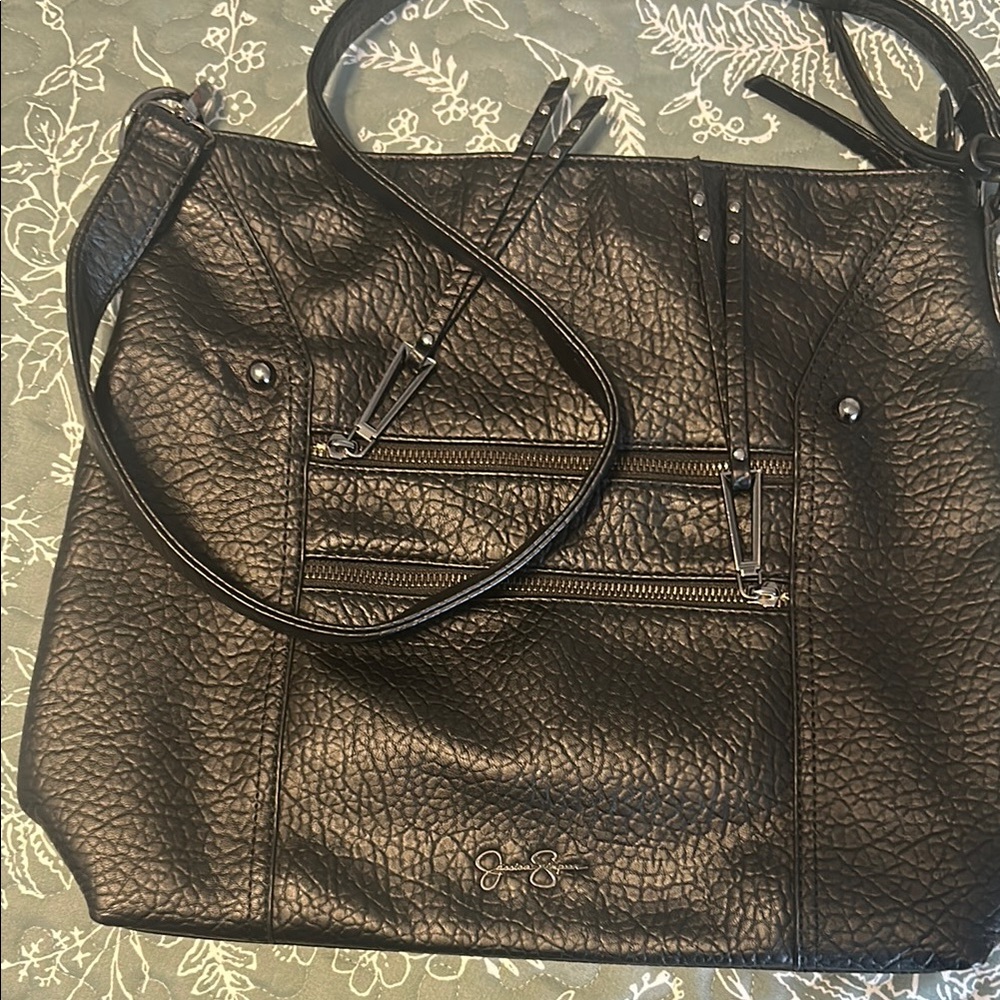 Jessica Simpson, crossbody. Black Textured Women's Bag. Great condition.